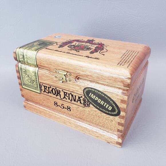 Empty Wood Cigar Box Arturo Fuente Flor Fina 8-5-8 Maduro Dominican Republic - Picture 1 of 13